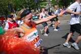 FARM-Africa supporter breaks the line at the London Marathon