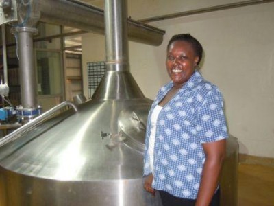 FARM-Africa's Stephanie Wichira at the Juba Brewery