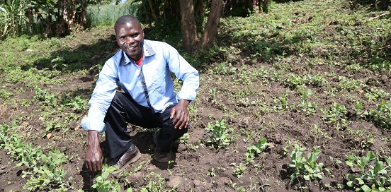 A young farmer taking part in Farm Africa's Growing Futures project in western Kenya.