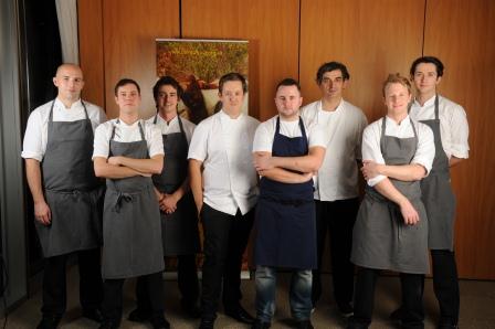 Leading London chefs Ashley Palmer-Watts, Bruno Loubet and Paul Foster line up with their team to show support for Farm Africa