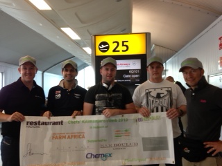 From Left: Ashley Palmer-Watts, Paulo de Tarso, Paul Foster, John Freeman, Paul Gwilliams at departure gate. Next stop Nairobi!