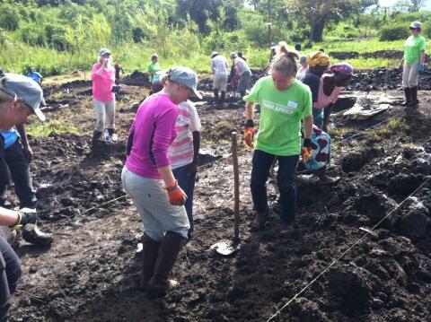 A great day digging. Compacting is more fun when you dance.