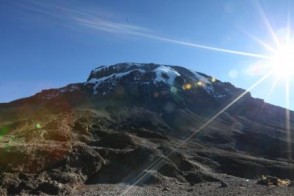 View of Kili as the team closes in on the summit