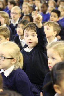 Little boy asking question
