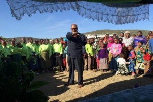 The Endoji Community greet the Bee Team and the 58 freshly built new beehives.