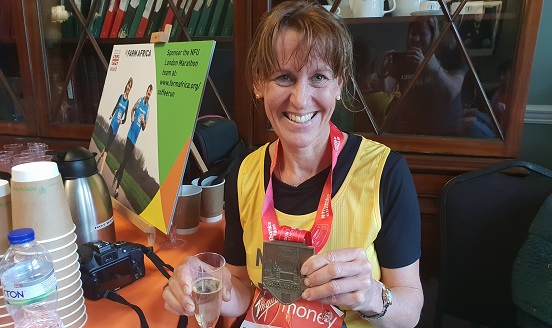 Minette Batters after finishing the 2019 London Marathon