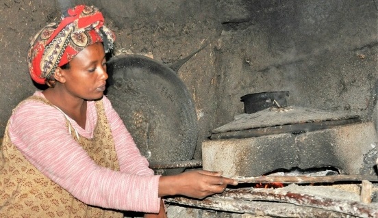 A fuel-efficient stove in Bale Eco-region, Ethiopia.