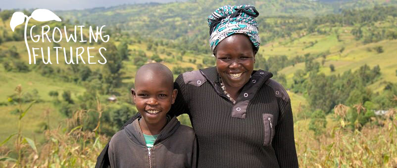 Kenyan farmer Selly and her son Timothy. 