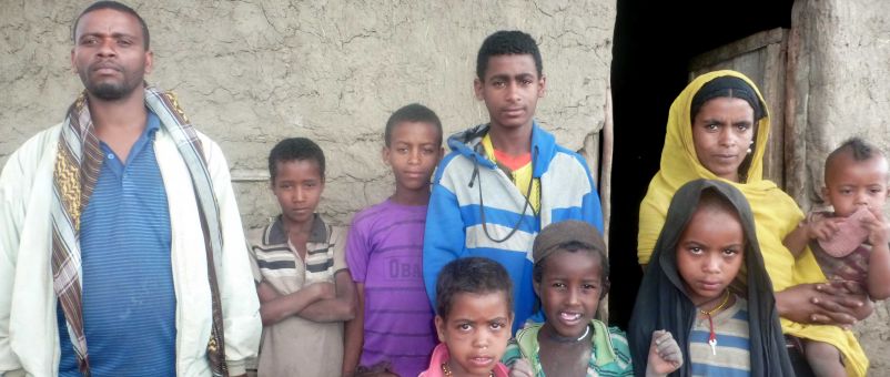 Hamid with his wife and children.